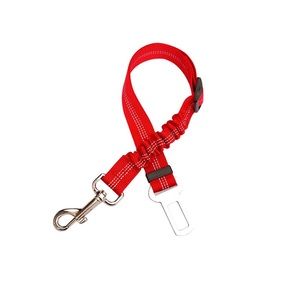 Adjustable dog seatbelt - red